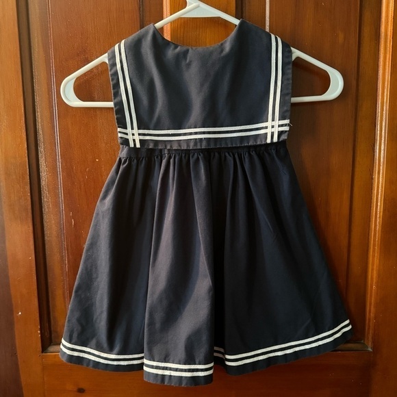 Little Girls Sailor Dress Size 3T Nautical Button Down - Picture 2 of 8